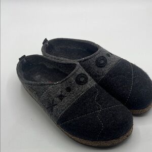 Haflinger Two-Tone Gray Felt Clogs